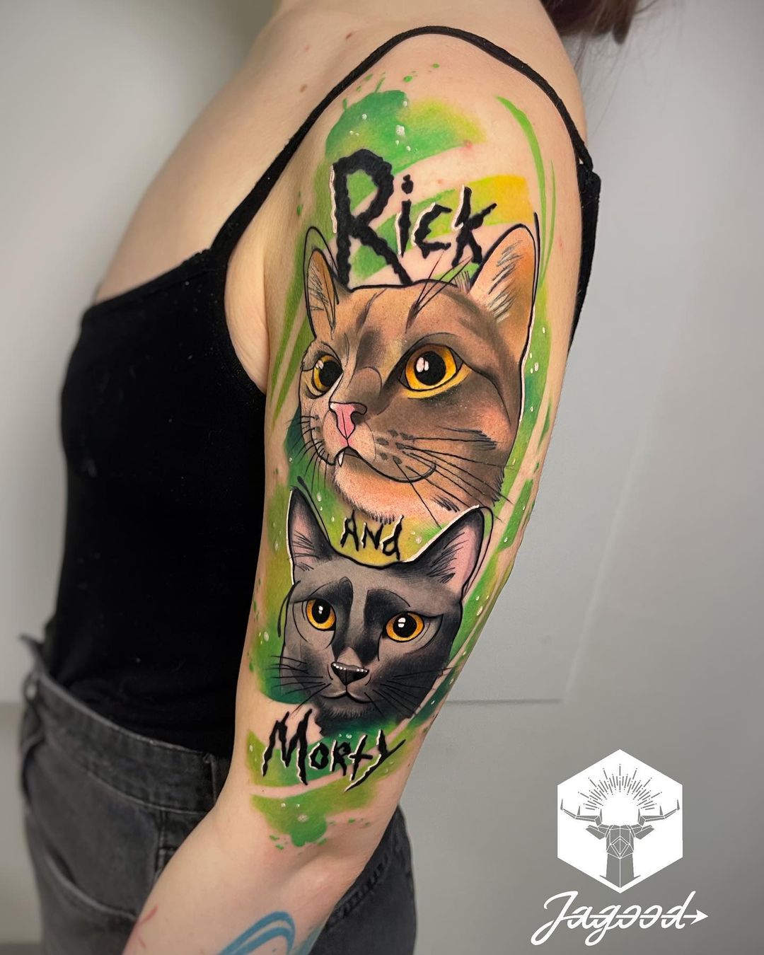 Cat tattoos by jagoodtattoo