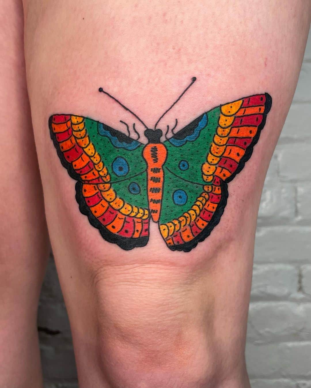 Colorful butterfly tattoos by sklaw