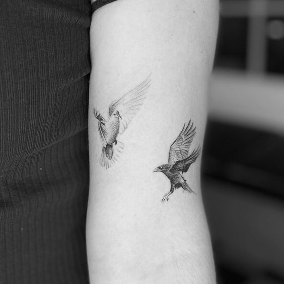 Dove tattoo on forearm 1