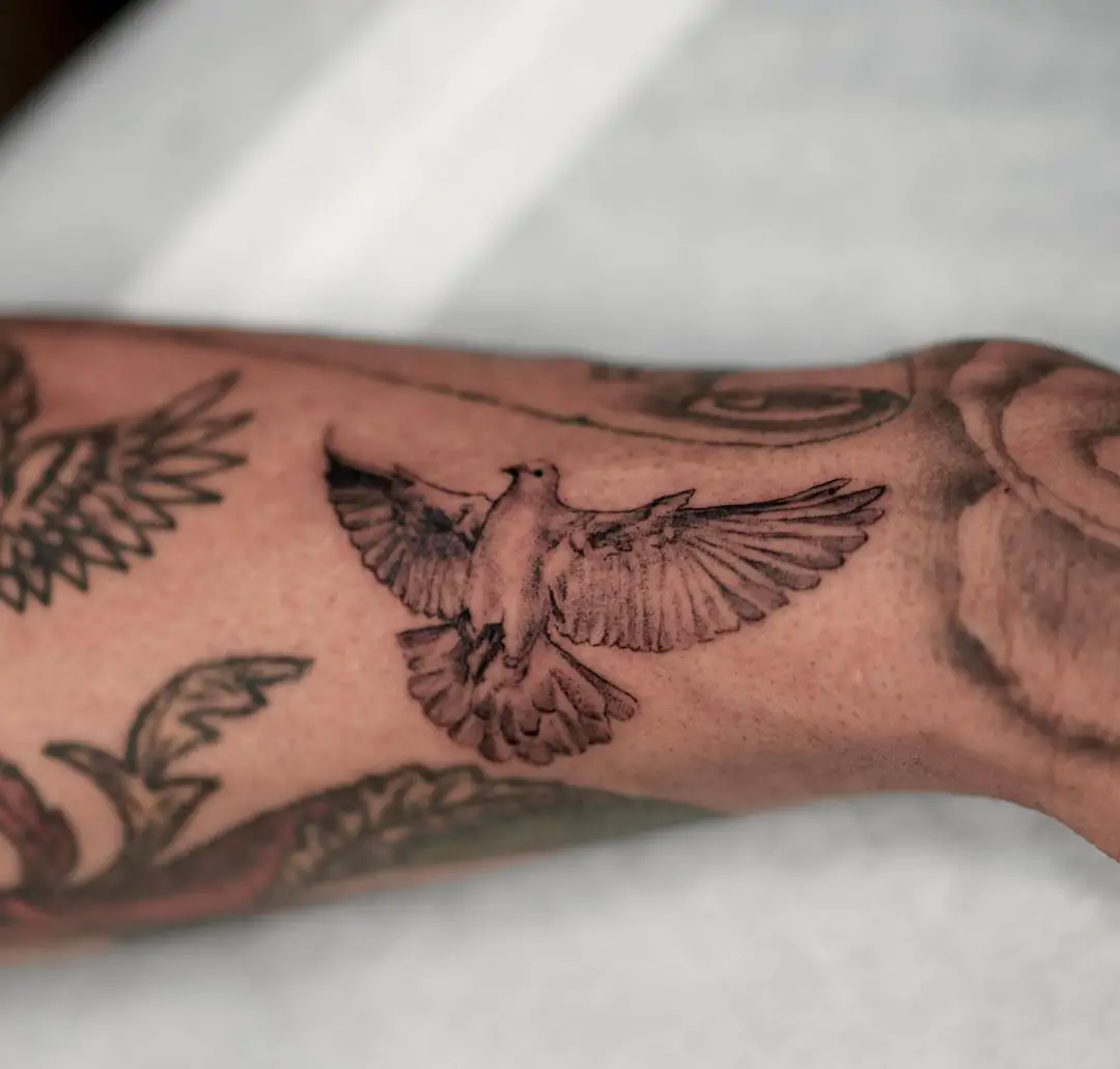 Dove tattoos for men by shinnyeon tattoo