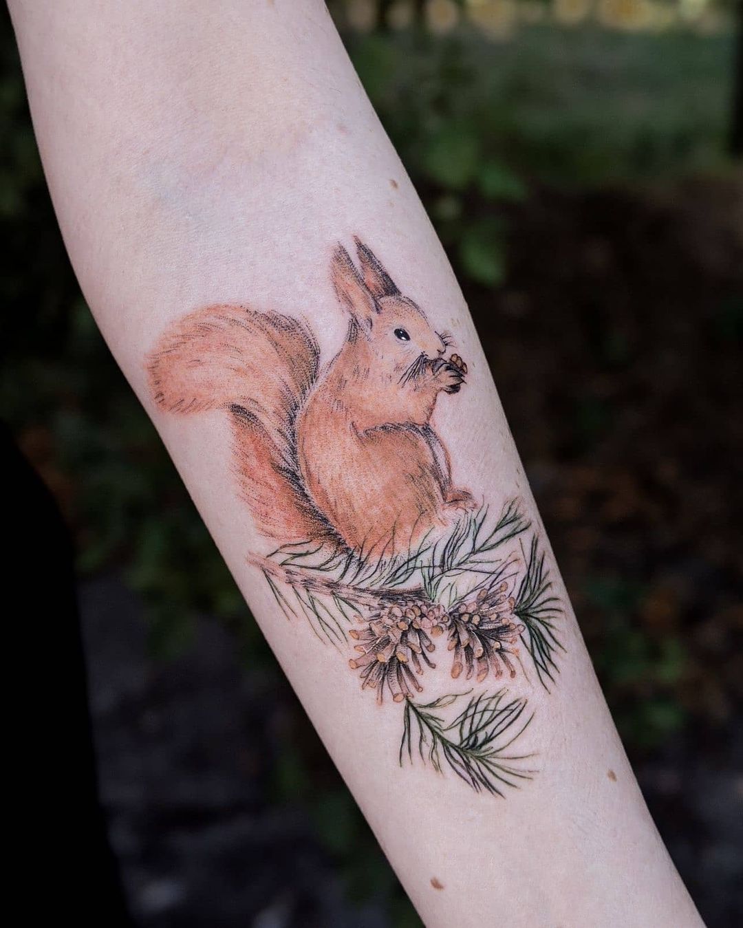 Eating squirrel tattoo by czarnykot.tattoo