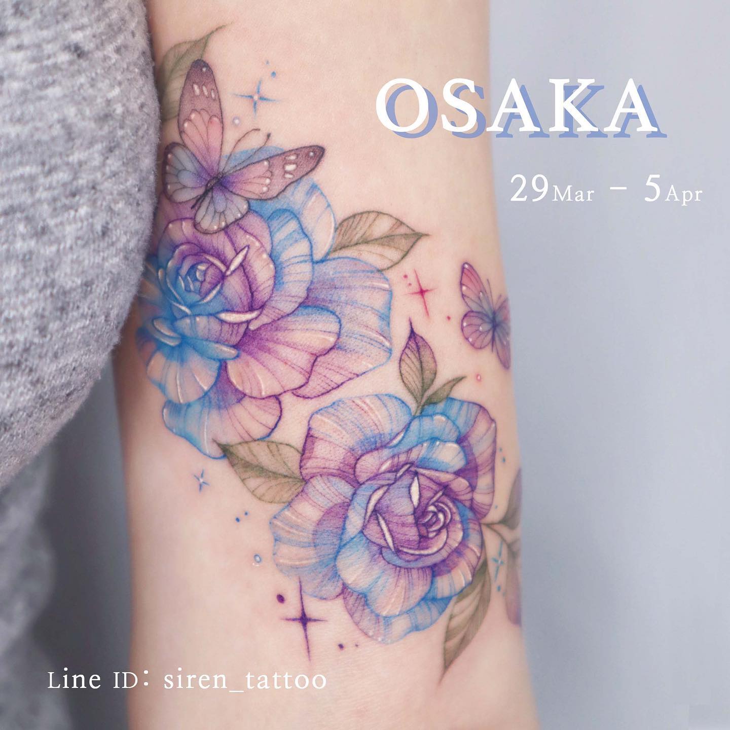 Floral tattoos by siren ink
