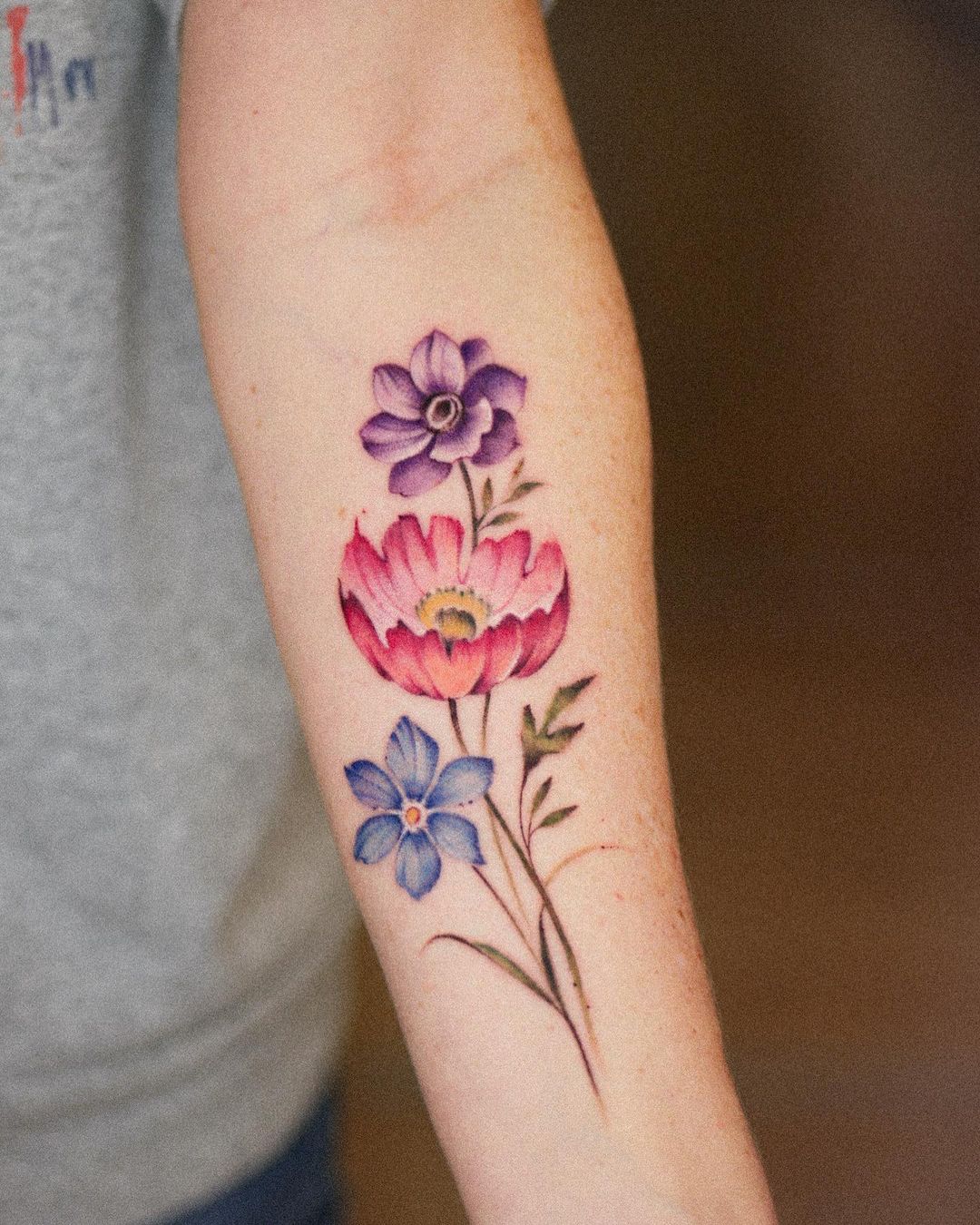 Floral tattoos by veroni.ink