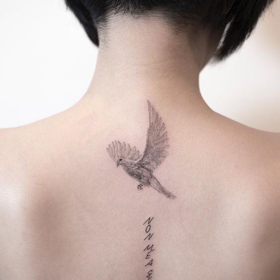 Flying dove tattoo 2