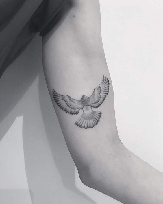 Flying dove tattoo 3