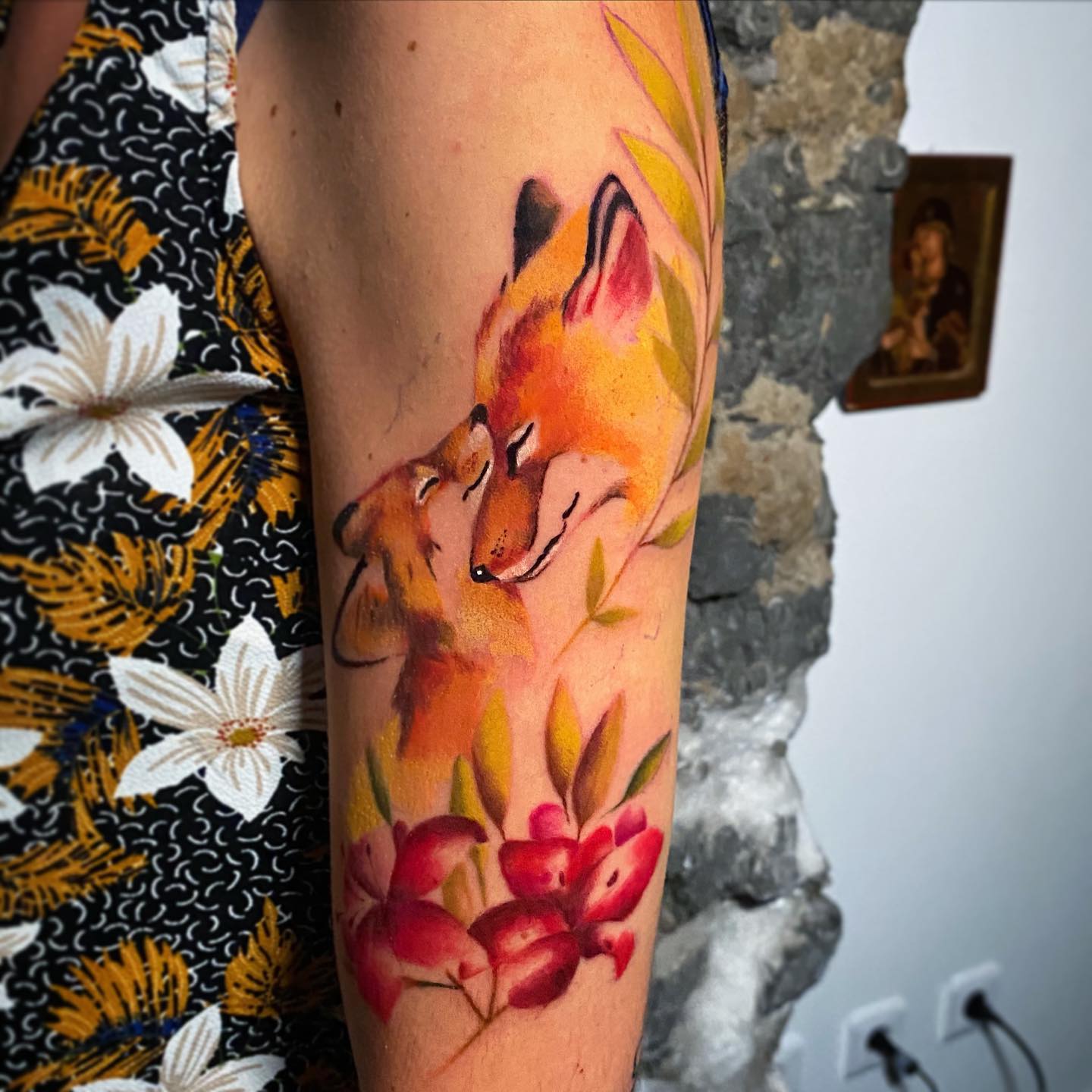 Fox tattoos by inkatattoolyon