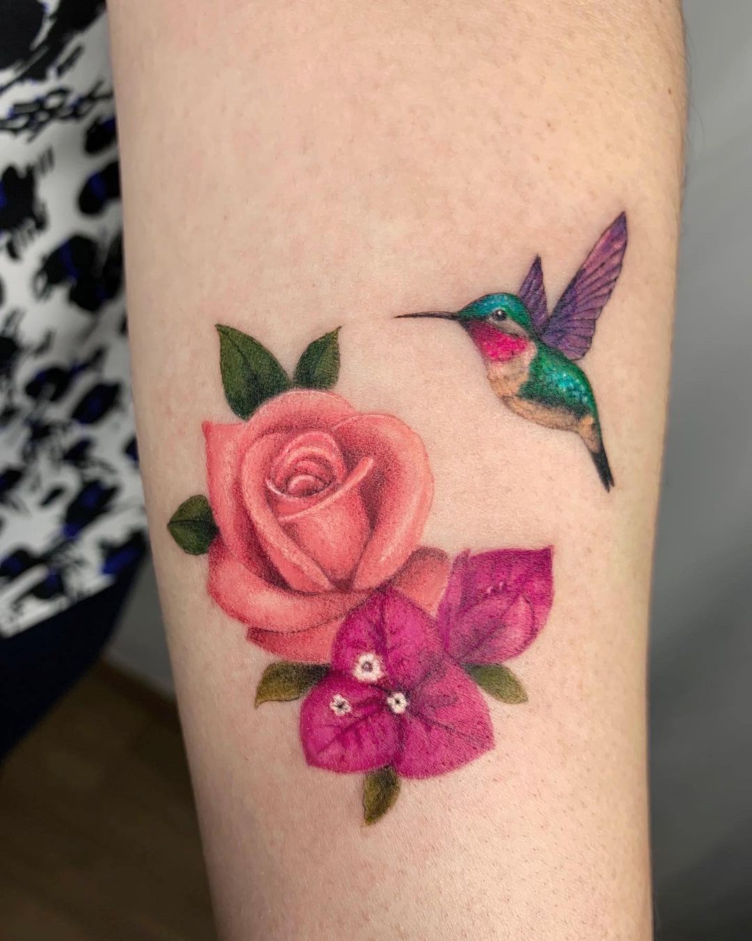 Humming bird tattoos by julie agnes