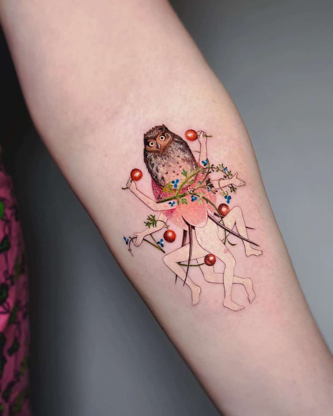 Owl sleeve tattoo by ciotka zu tattoo