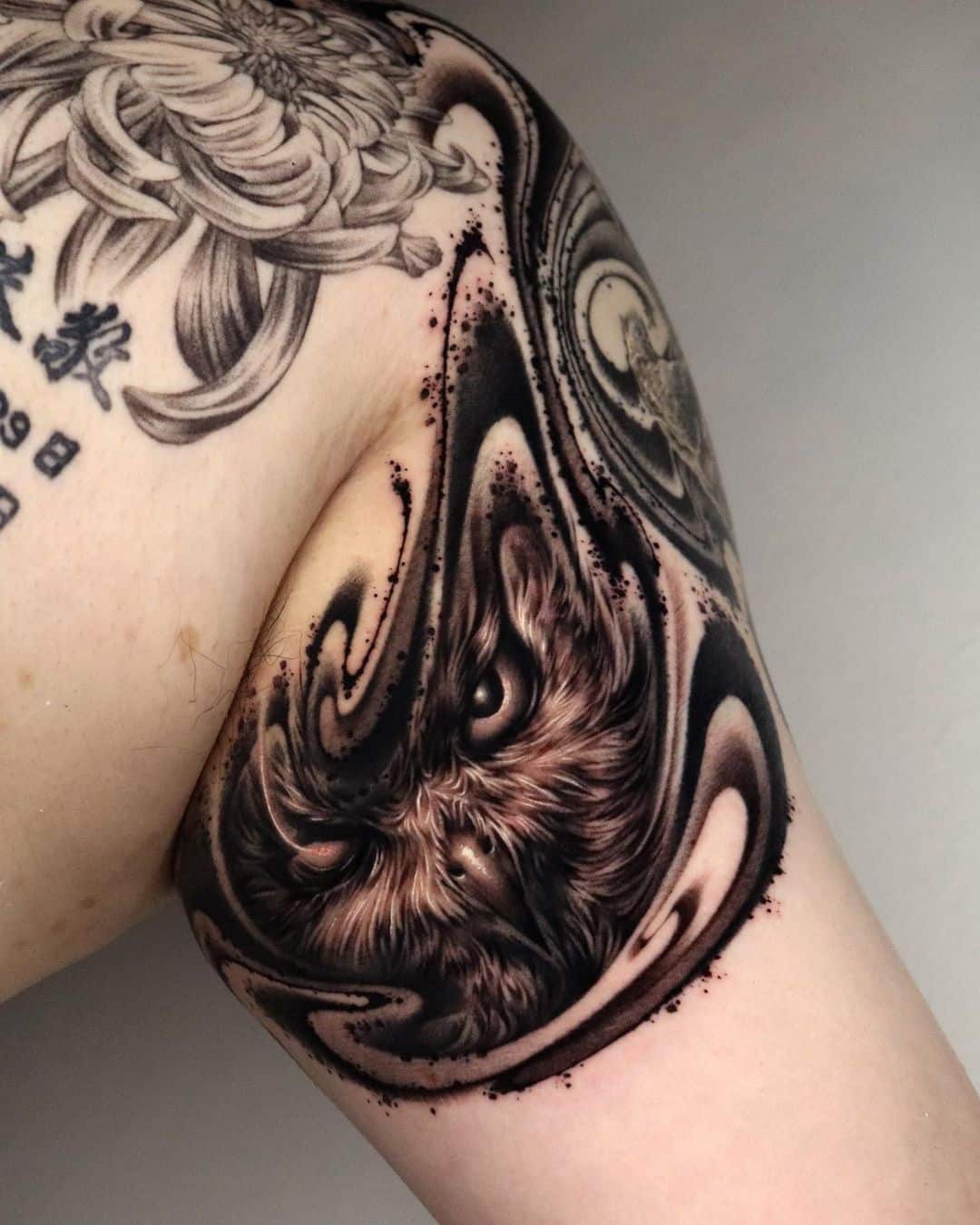 owl sleeve tattoos for girls