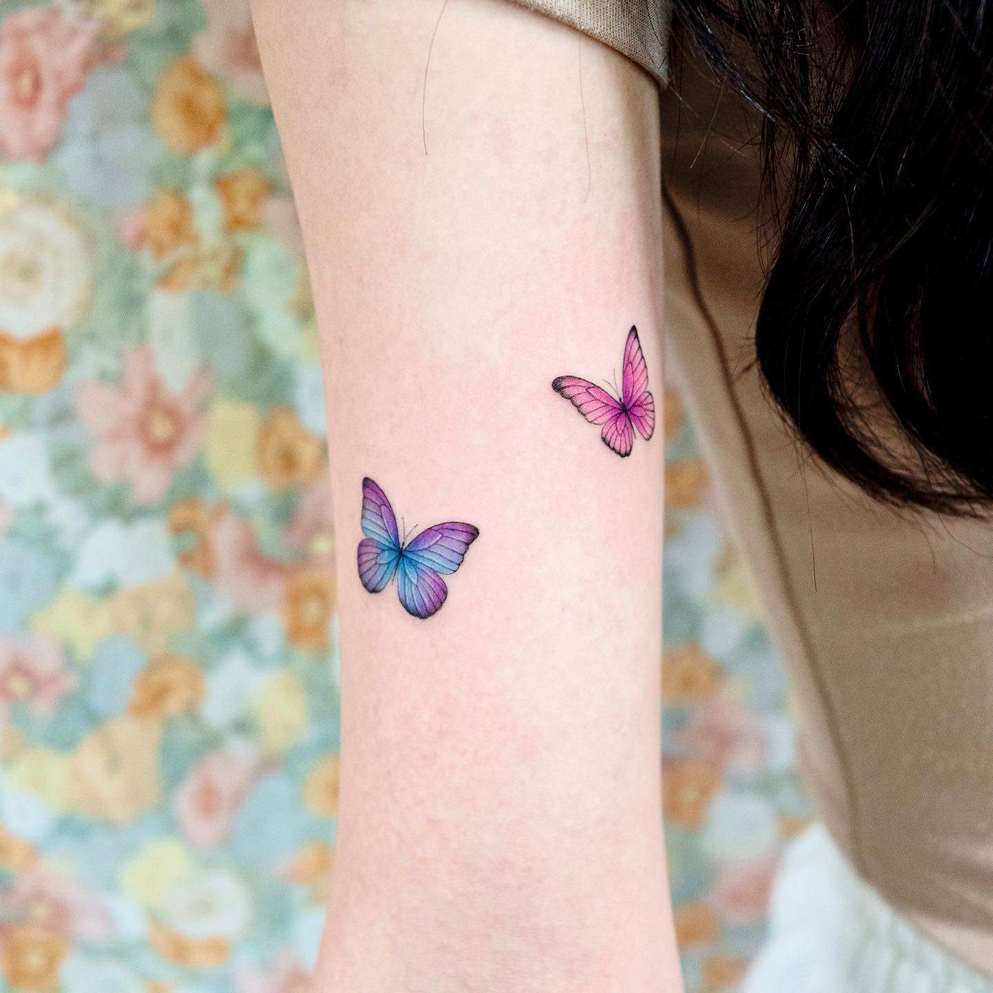 Purplr butterfly tattoo by coy.tattoo
