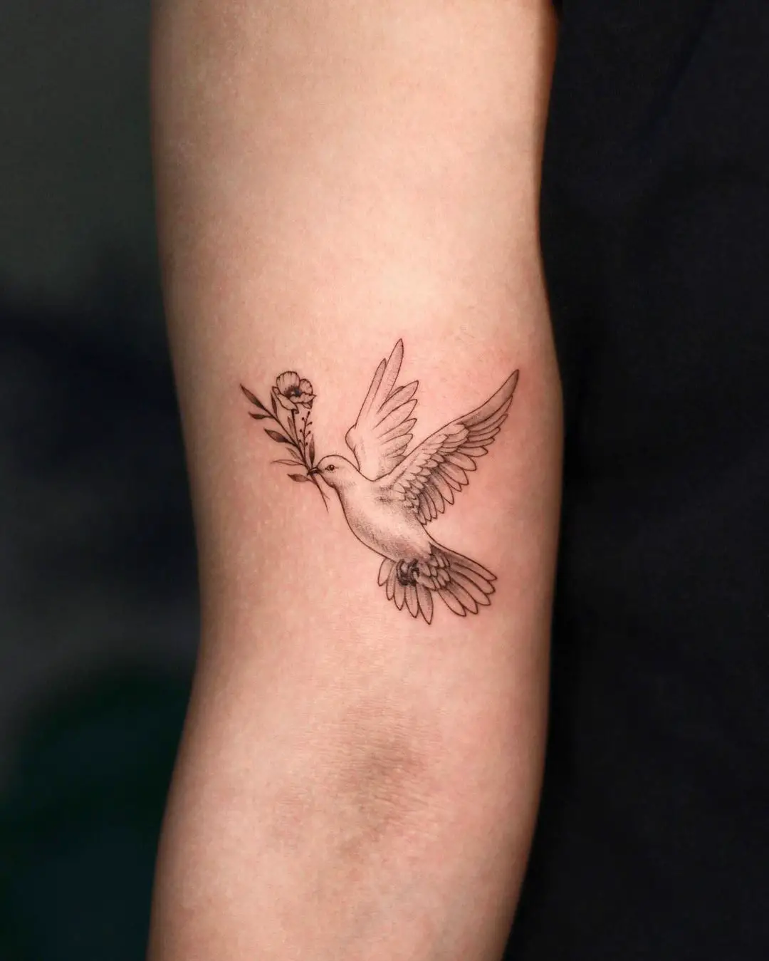Realistic dove tattoo by its banzo