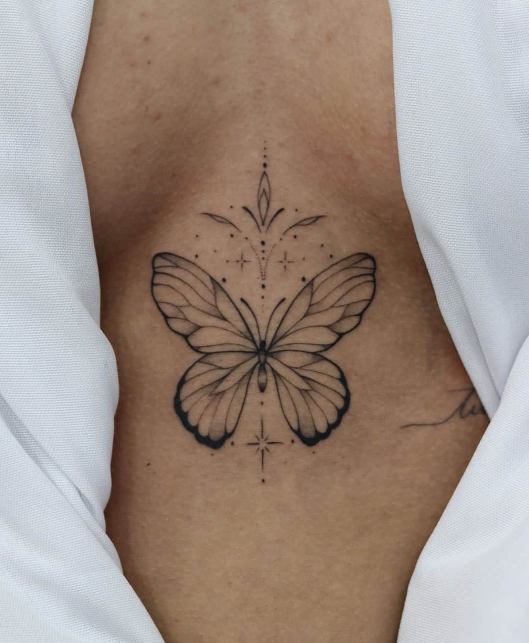 Simple butterfly tattoos by monizetattoo