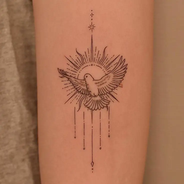 Small dove tattoo 2