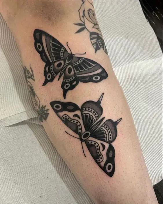 Traditional butterfly tattoo 2
