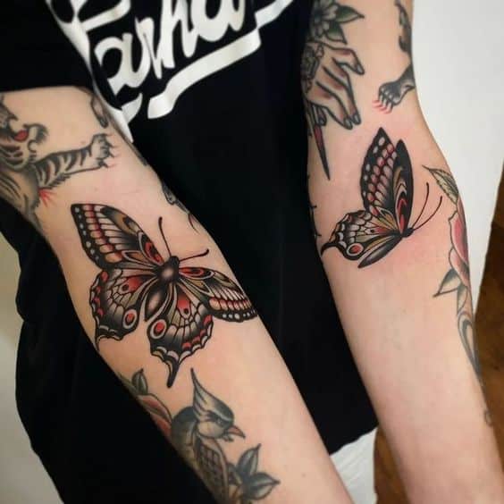 Traditional butterfly tattoo 3