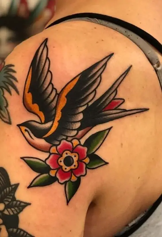 Traditional dove tattoo 2