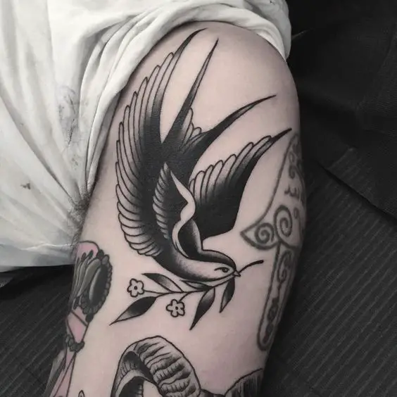 Traditional dove tattoo 4