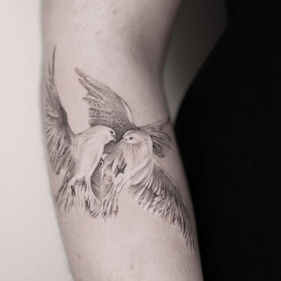Two dove tattoo 1