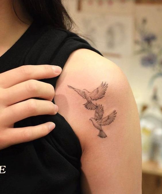 Two dove tattoo 2