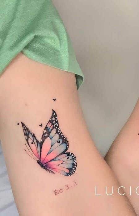 Watercolor butterfly tattoo 3