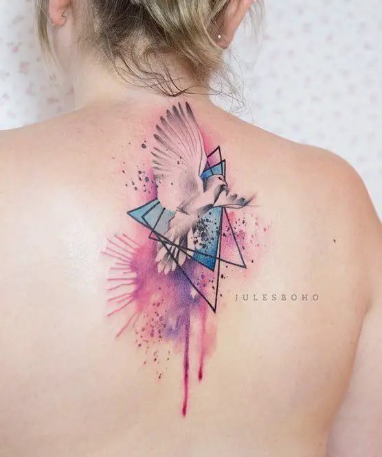 Watercolor dove tattoo 1