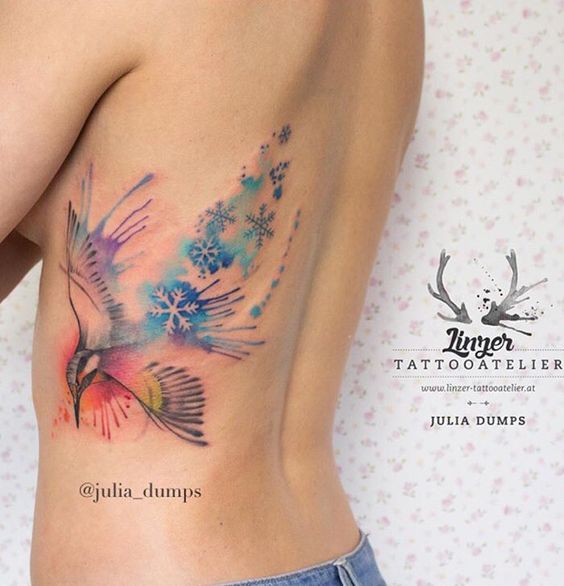 Watercolor dove tattoo 2
