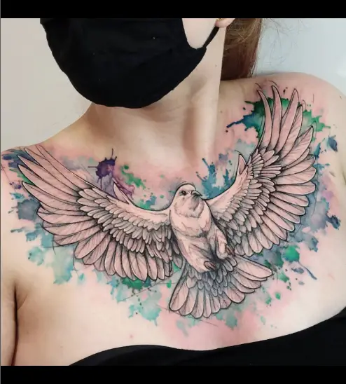 Watercolor dove tattoo by pretty.sketchy.lines