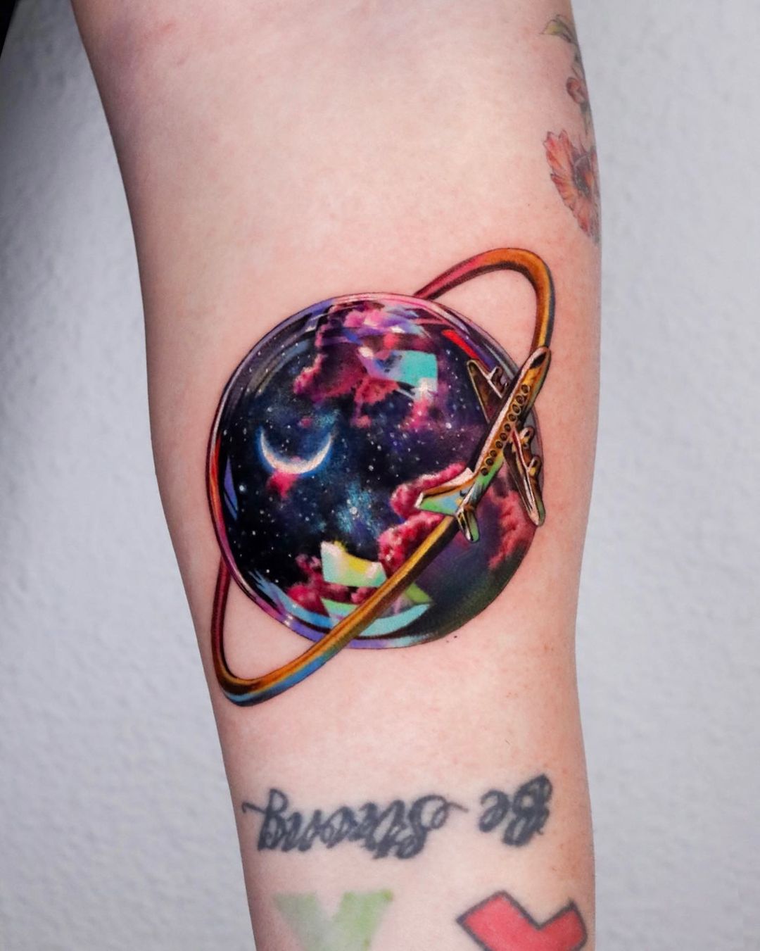 Watercolor galaxy tattoo by non lee ink