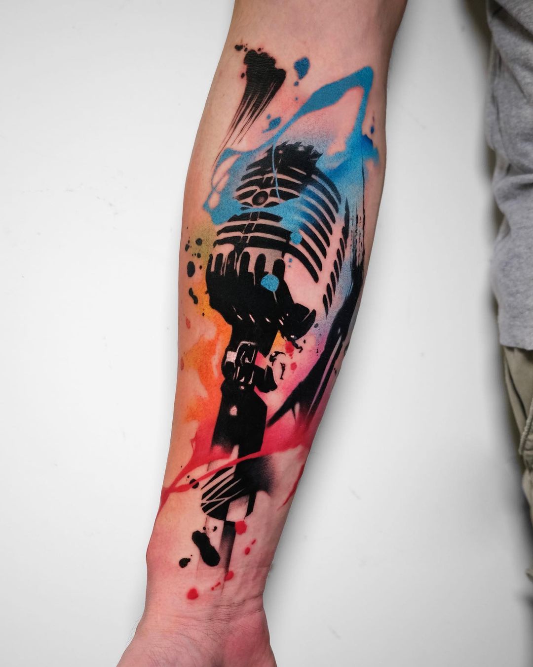 Watercolor tattoos for men by andrea kroki