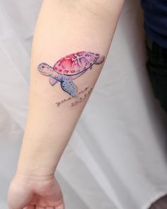 Watercolor turtle tattoo 2