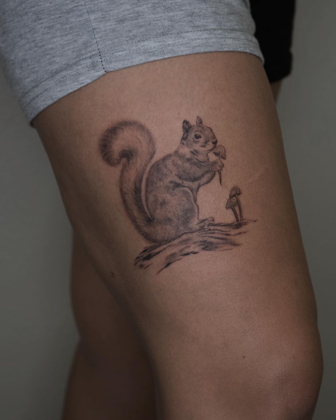 eating squirrel tattoo by 11soul.lines11