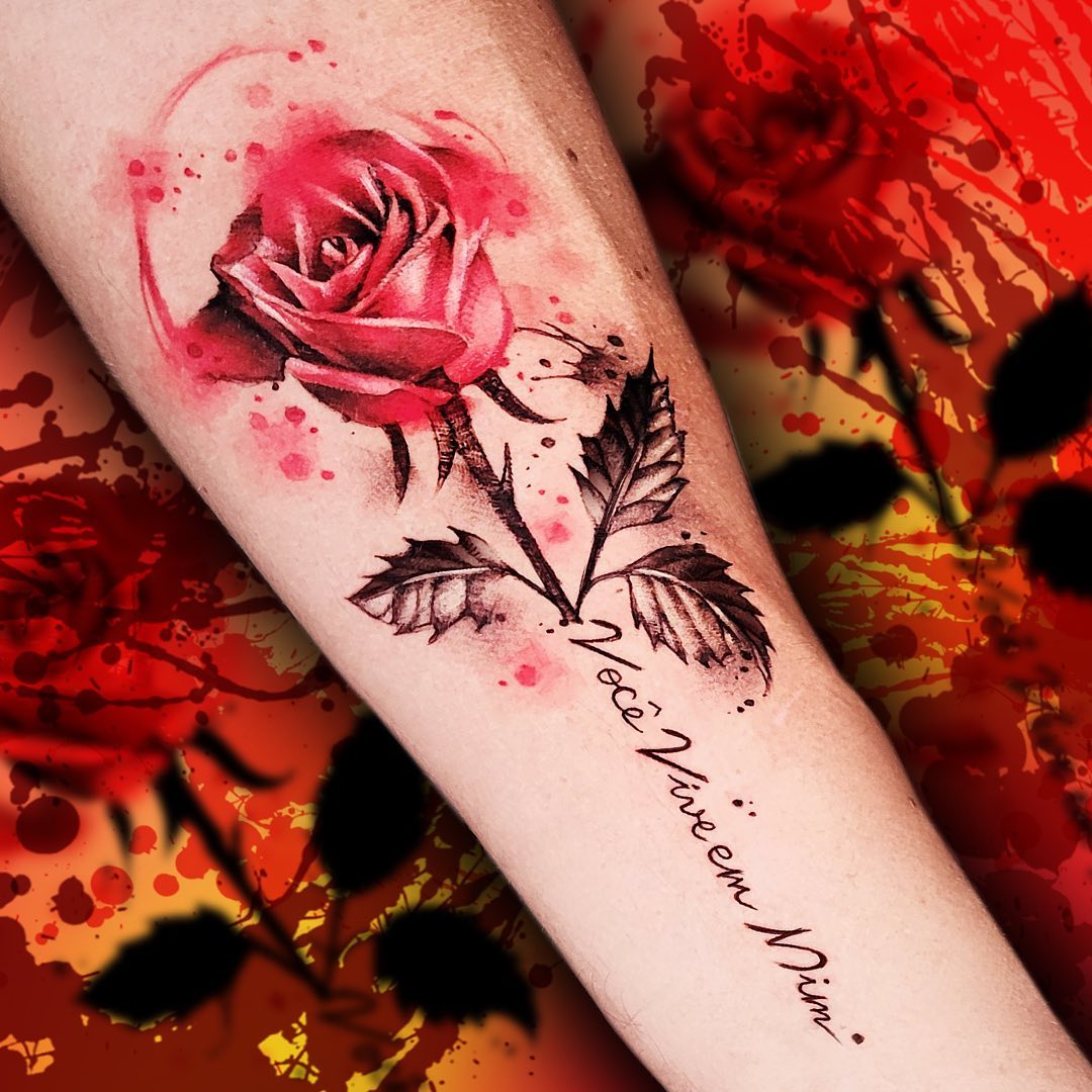 floral tattoos by baltapaprocki