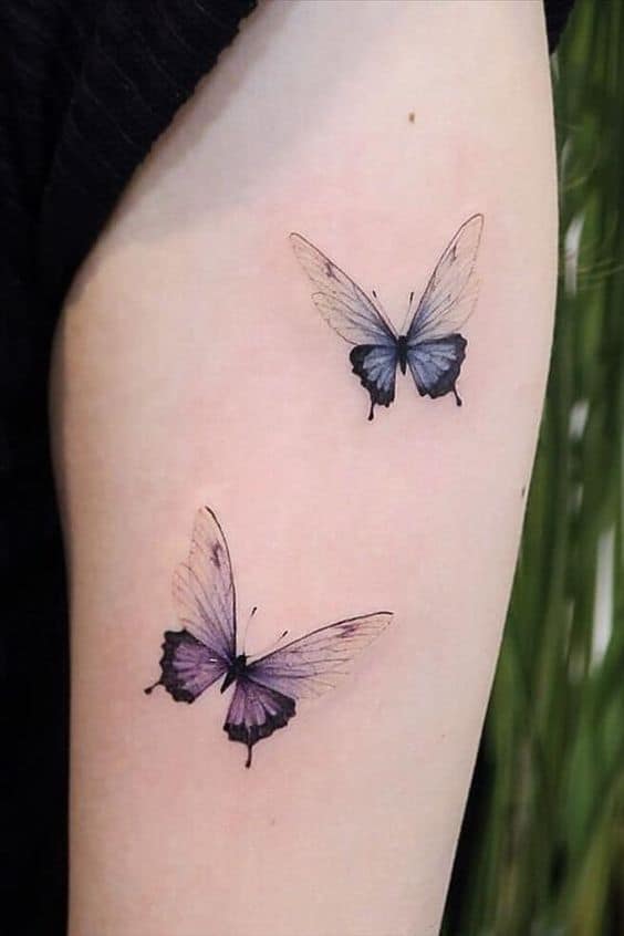 purple butterfly tattoo 2