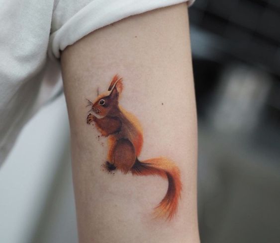 watercolor squirrel tattoo 3
