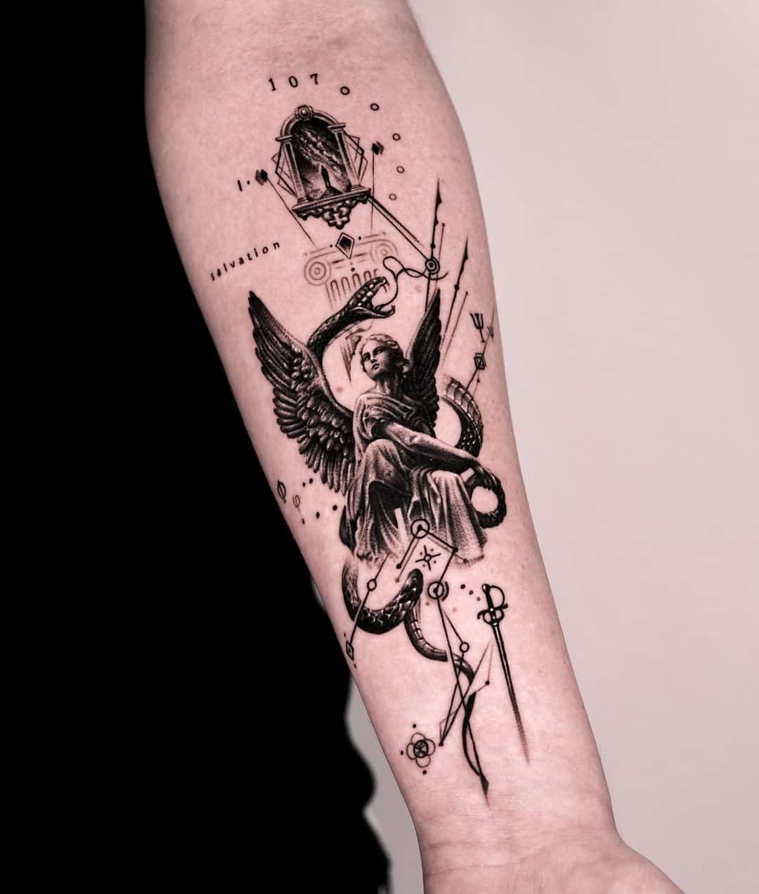 Angel tattoo by even gmt.ink