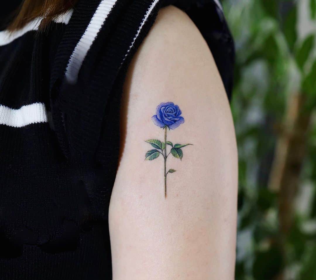 Blue rose tattoo by vane.tattoo