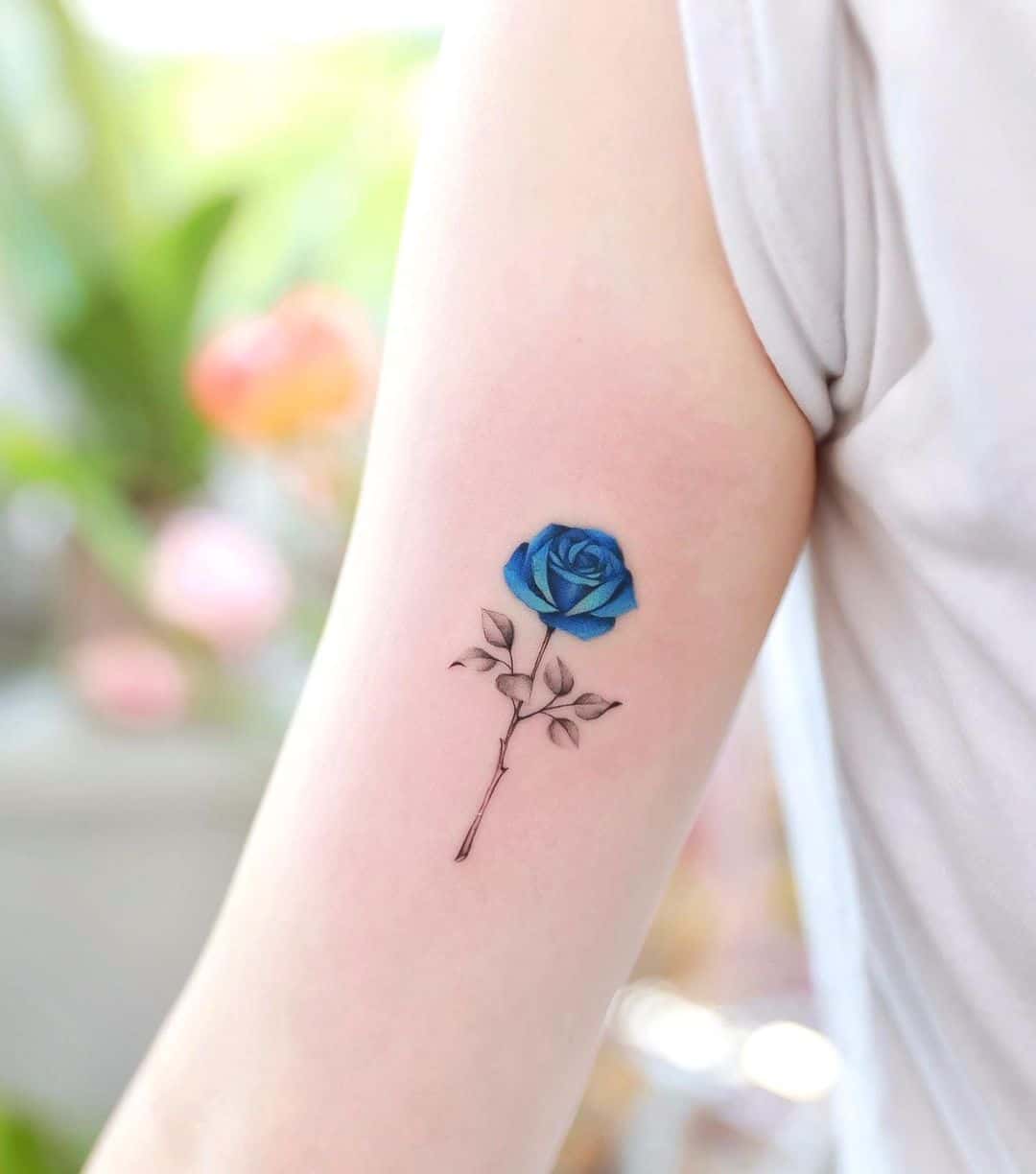 Blue rose tattoo by