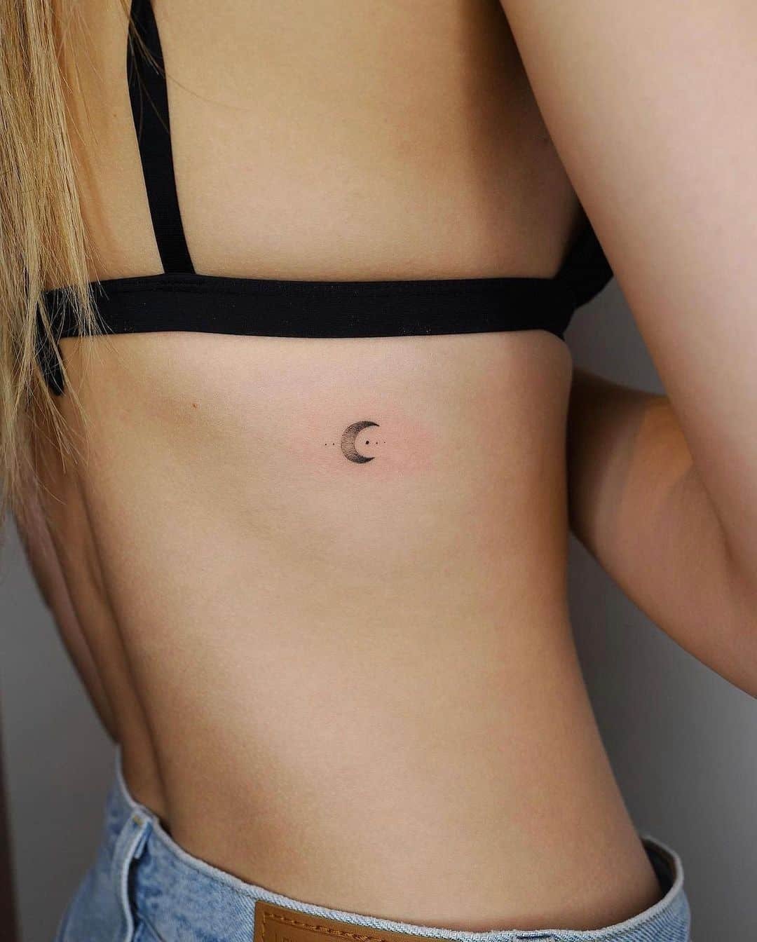 Dotwork moon tattoo by minustattoo