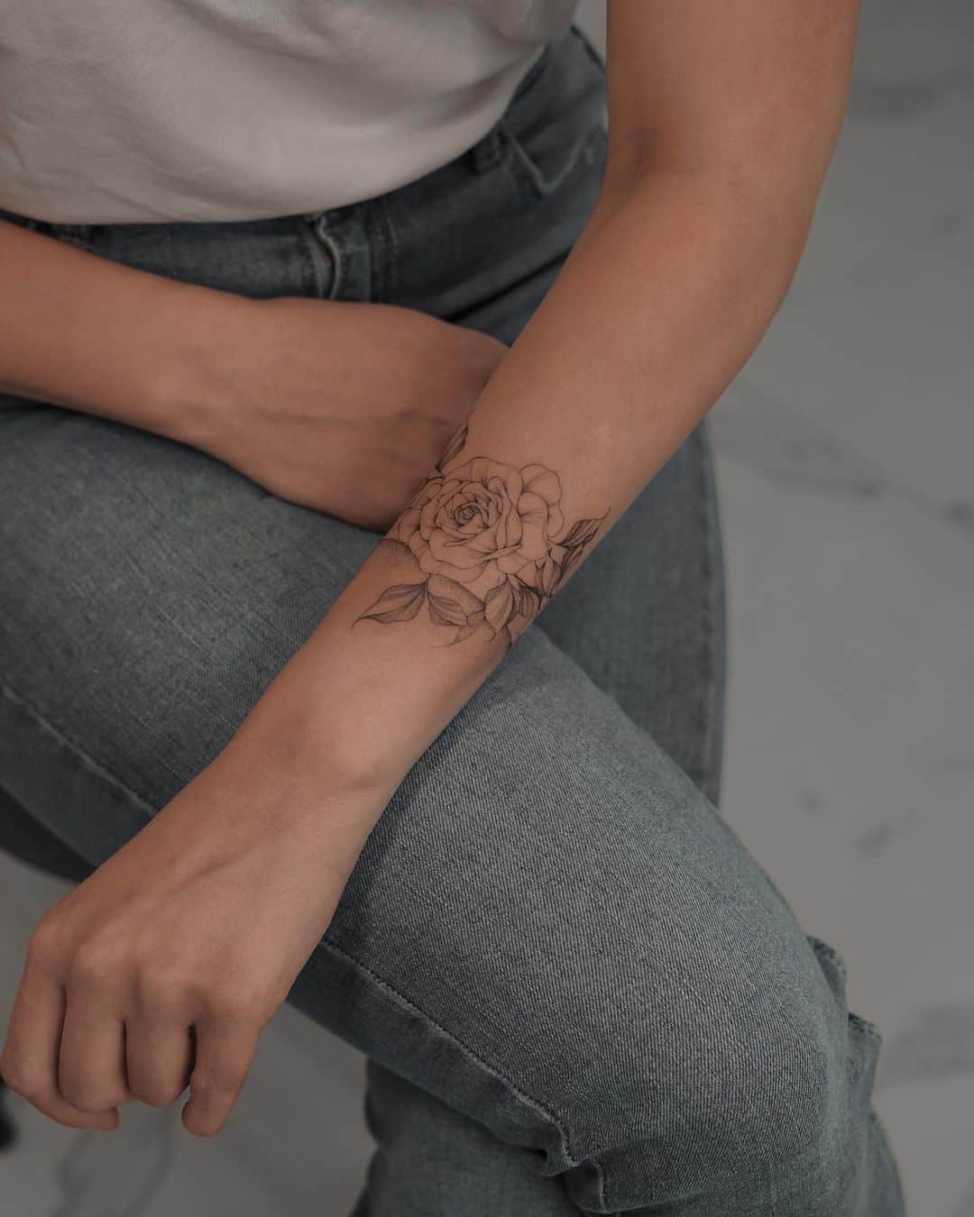 Dotwork sleeve tattoo by saar.ink