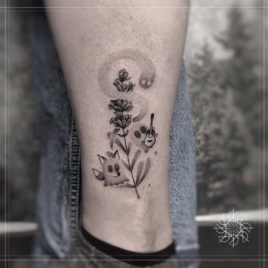 Flower tattoo by cinktattooart