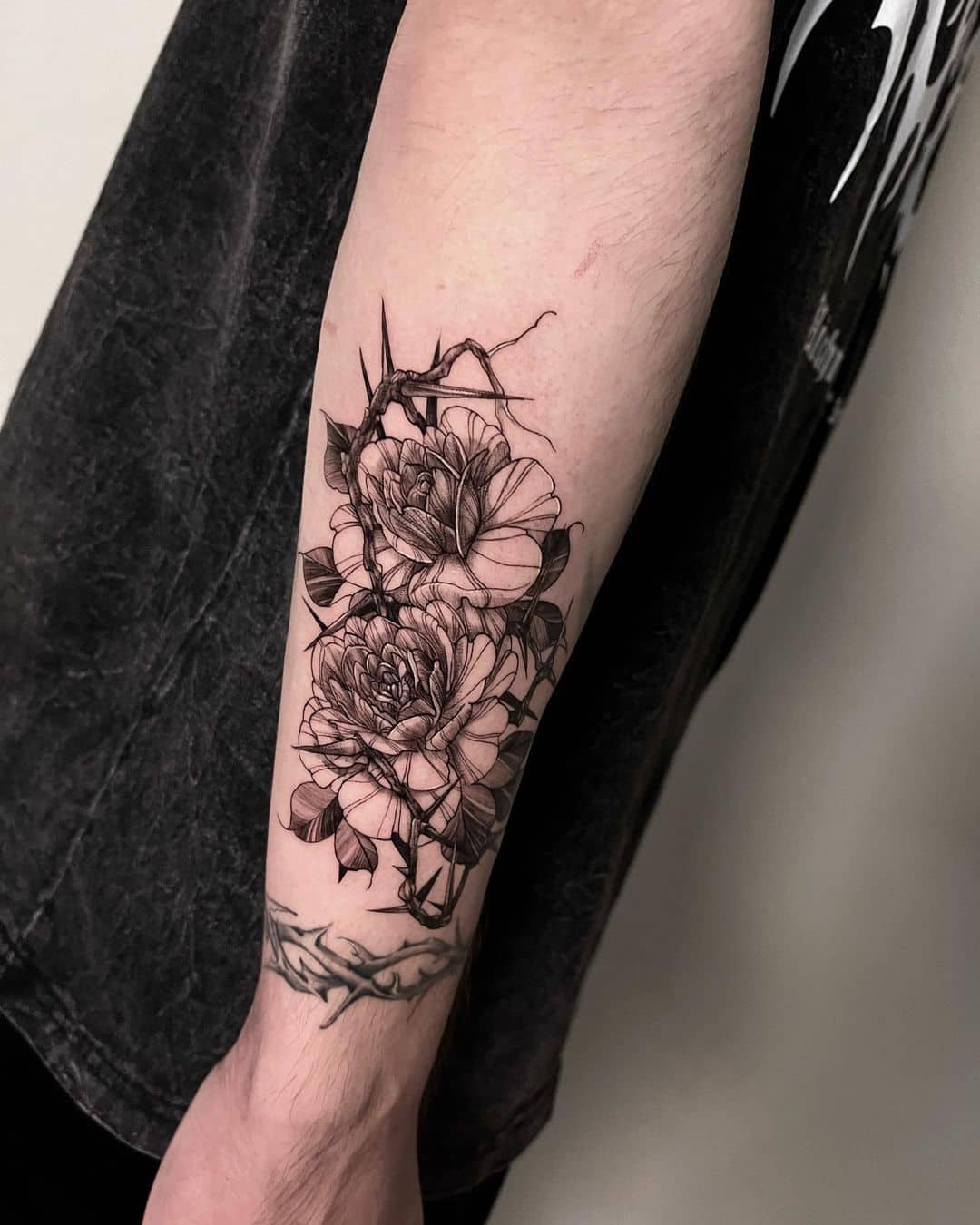 Forearm rose tattoo by abmoon.tattoo