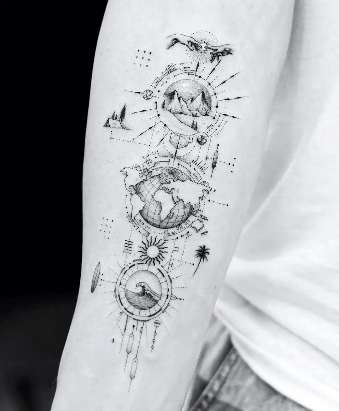 Globe tattoo by bachtzbali