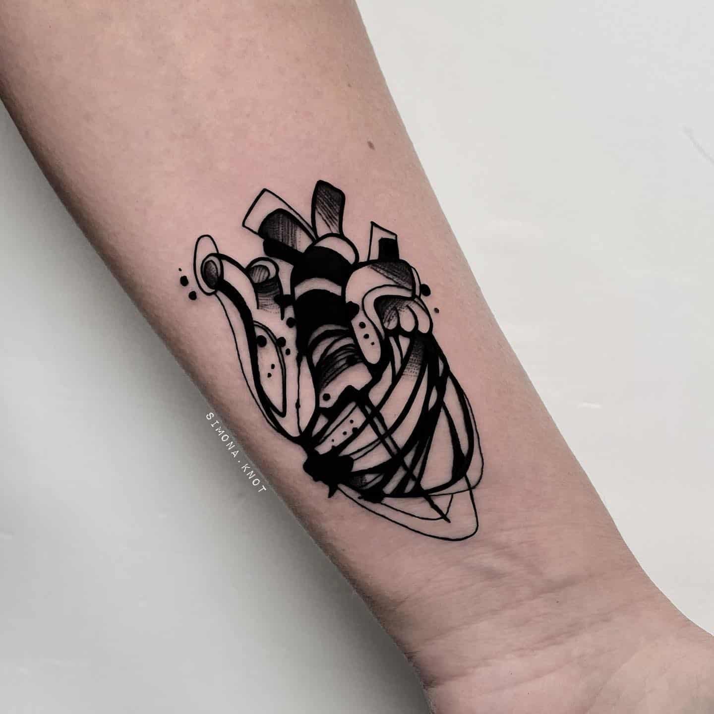 Heart tattoos by encretattoo