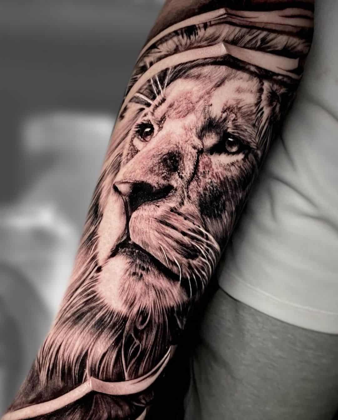 Lion tattoo by seventattoovegas