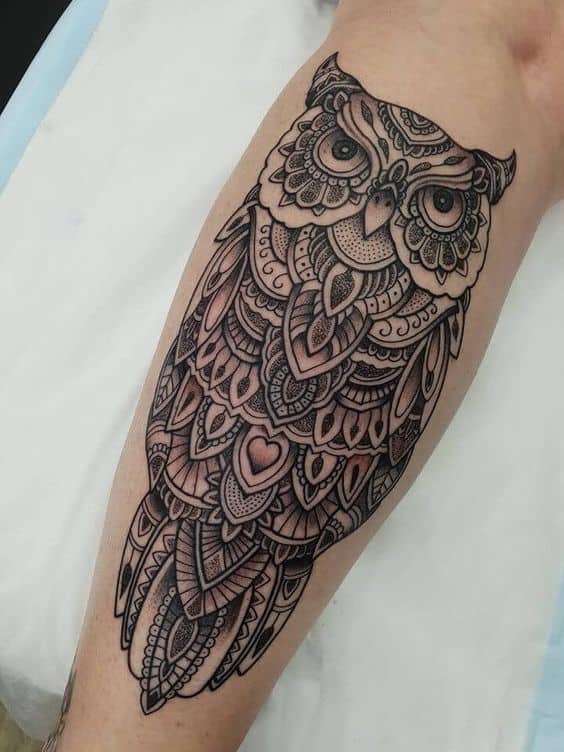 Mandala owl tattoo 1