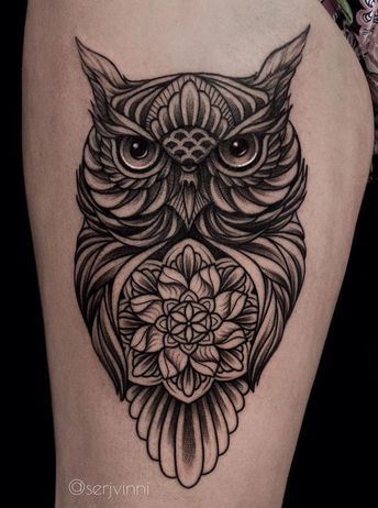 Mandala owl tattoo 2