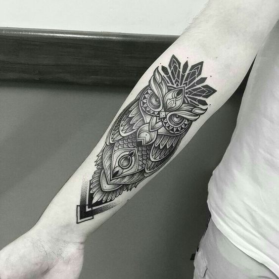 Mandala owl tattoo 4