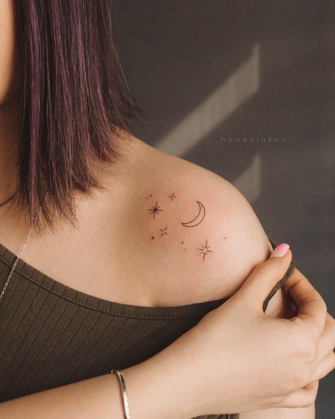 Moon tattoo by honeytattoo