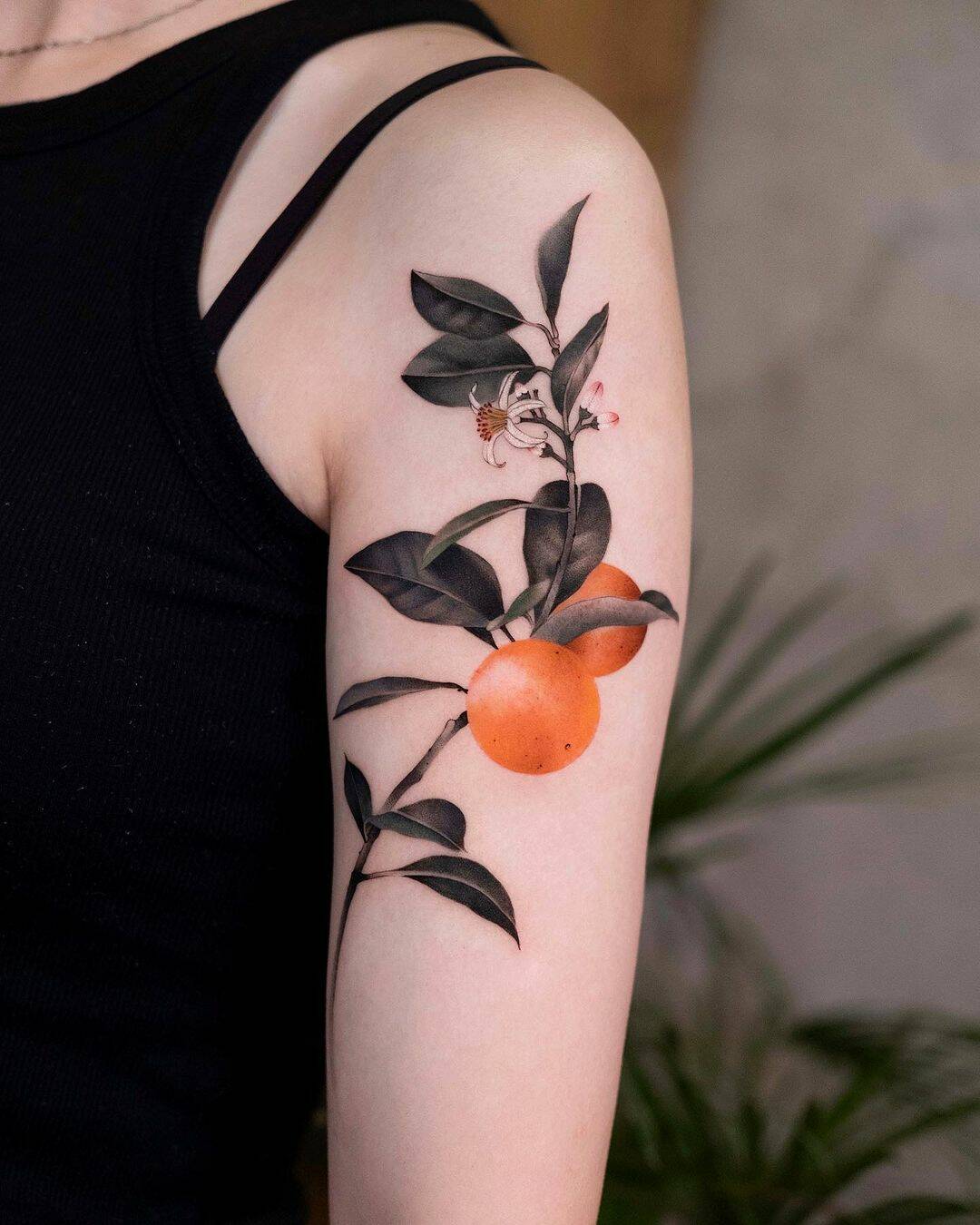 Orange tattoo by newtattoo qiqi