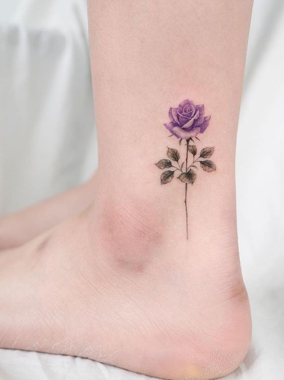 Purple rose tattoo 2